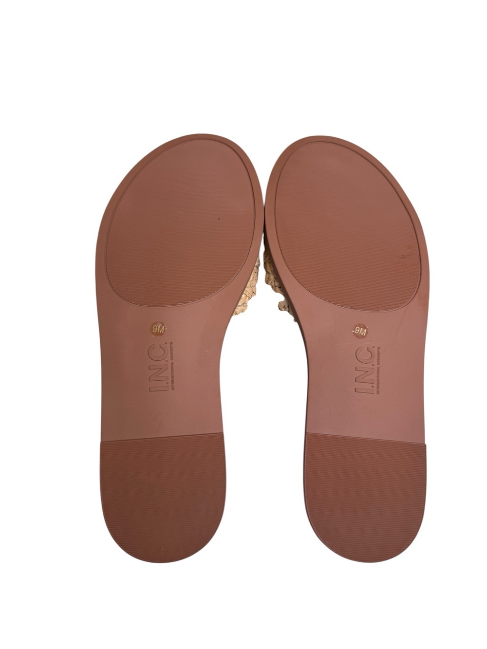 INC Woven Raffia Slide Sandals with Crystal Buckle - Natural - Picture 5 of 5